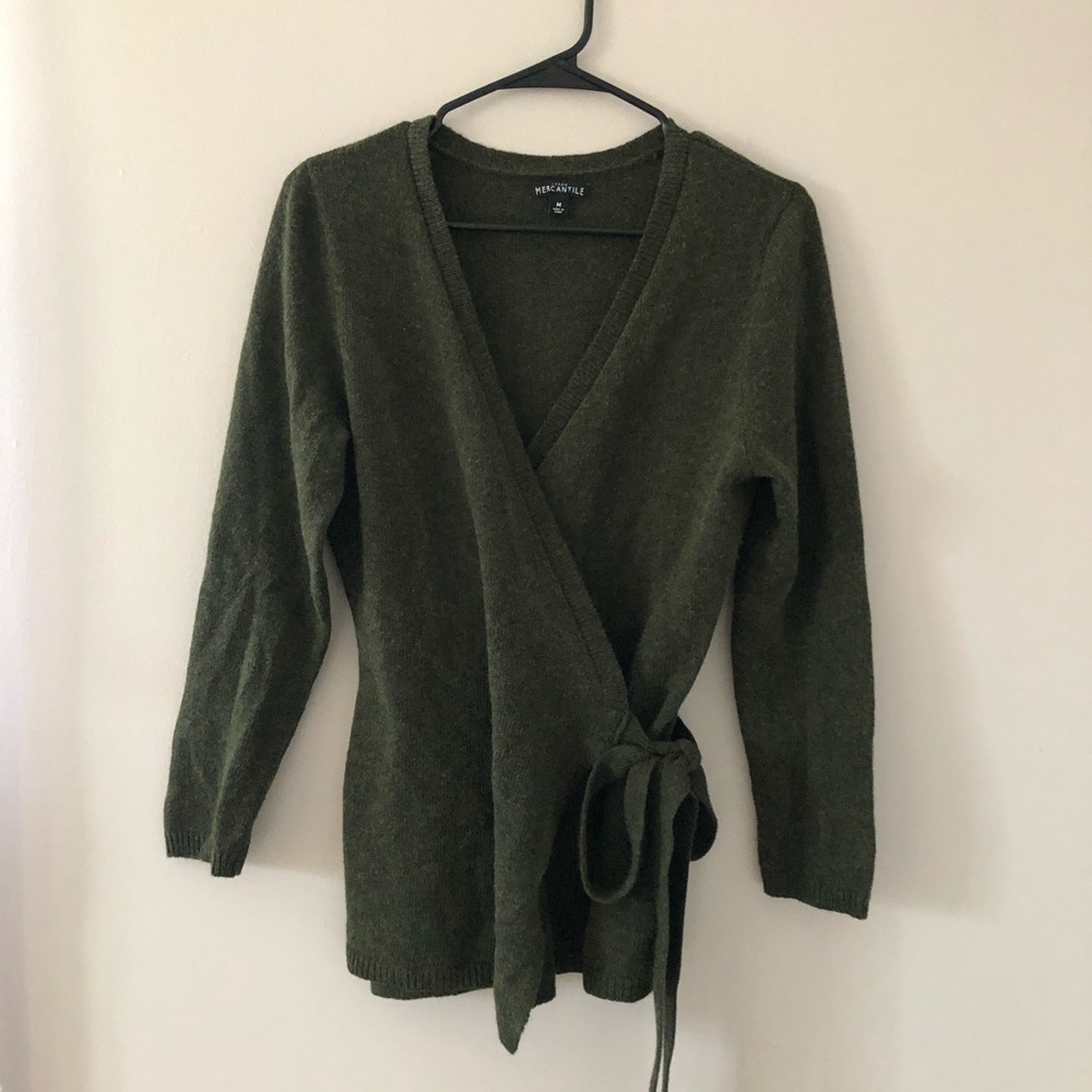 J.Crew Mercantile Green Wrap Sweater